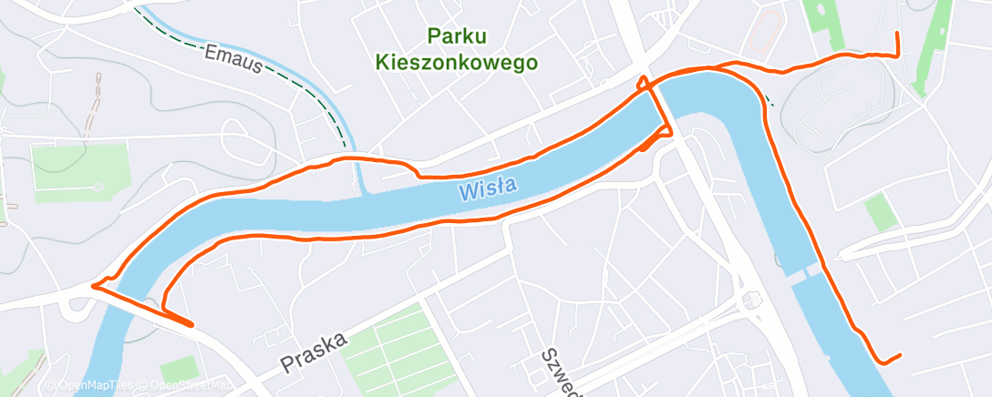 Map of the activity, Вечерний забег