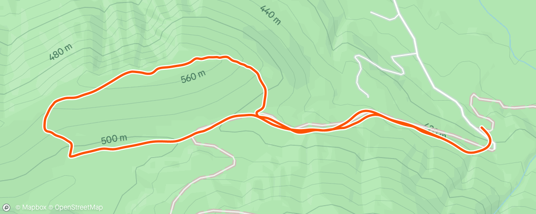 Map of the activity, Evening Run