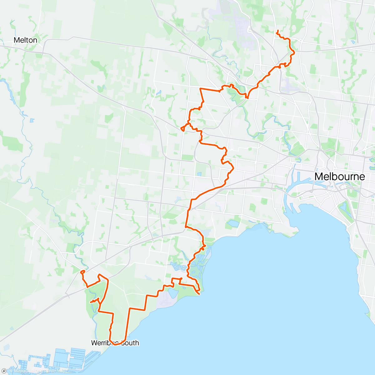 Map of the activity, H&H -Day 6 - Attwood to Werribee