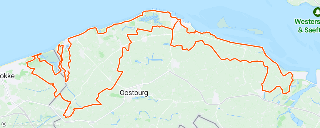 Map of the activity, @Cycling Destination - rondje West Zeeuws-Vlaanderen