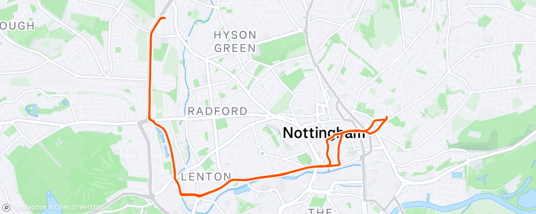 Map of the activity, Evening Ride