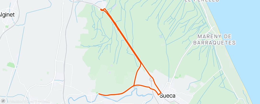 Map of the activity, Albalat-Sueca-Sollana-Sueca-Albalat