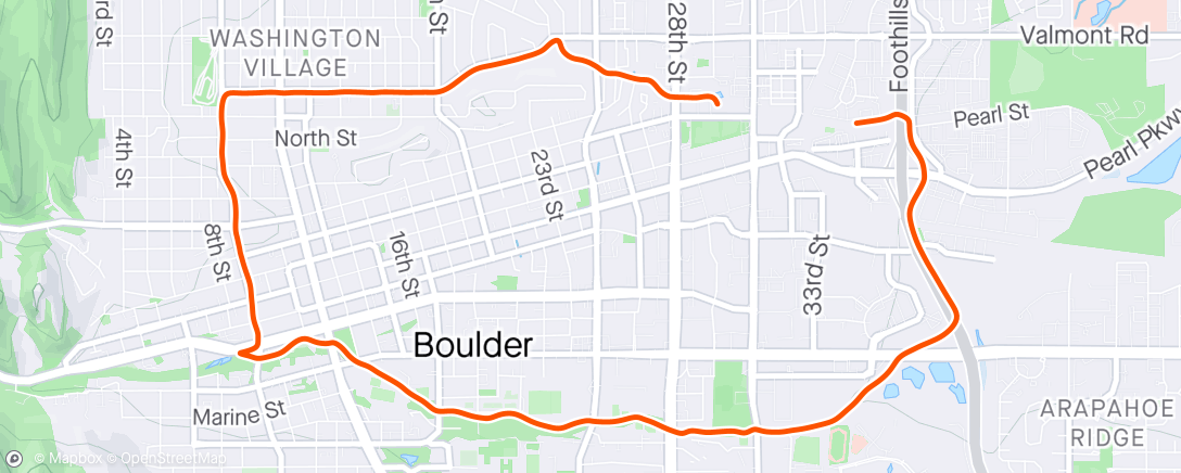 Map of the activity, Run around town