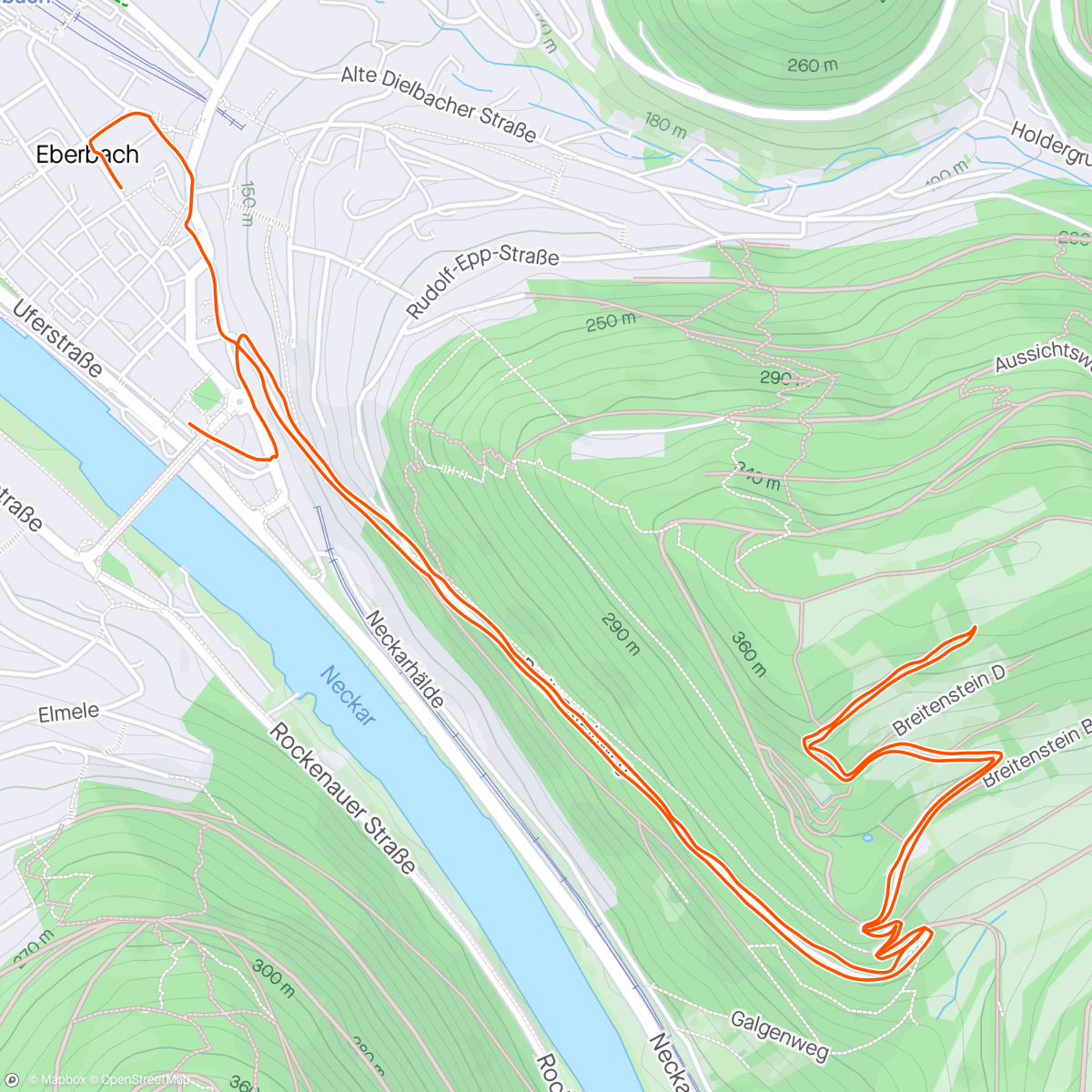 Map of the activity, Laufen im Eberbach 😀
