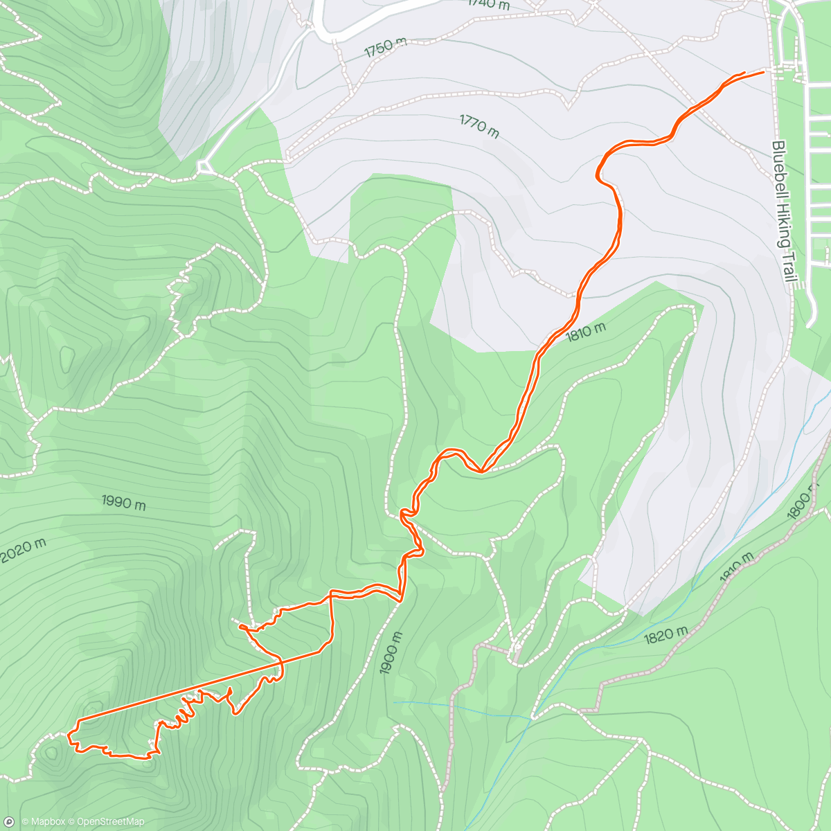 Map of the activity, Evening Hike up the flatirons