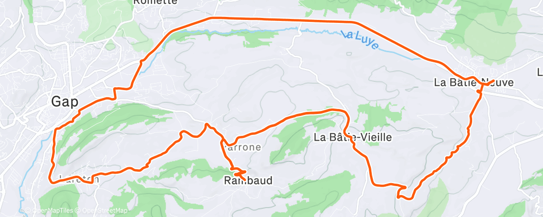 Map of the activity, Sortie vélo dans l'après-midi