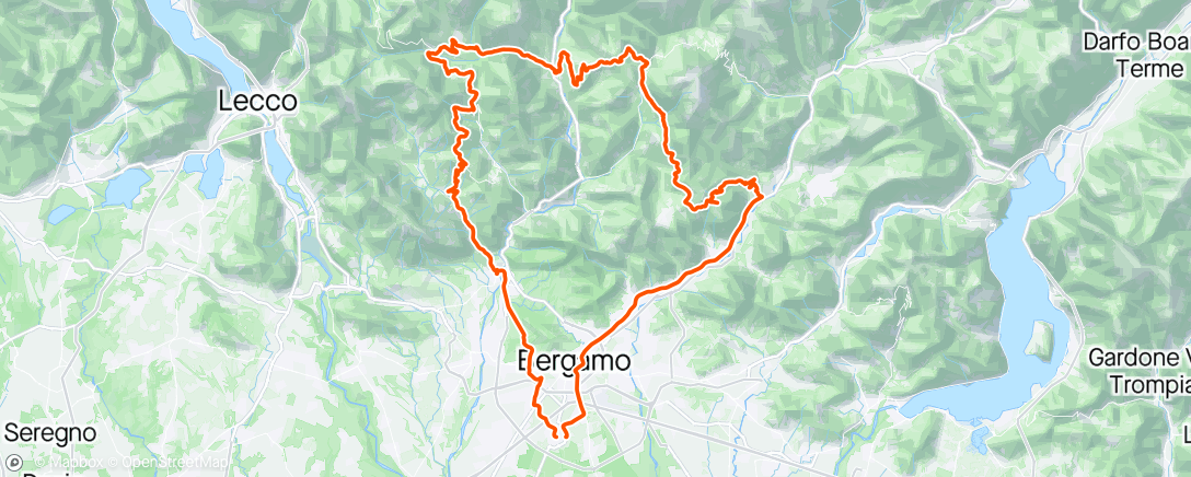 Map of the activity, Ganda - Serina - Dossena - Val Taleggio - Bura - Blello