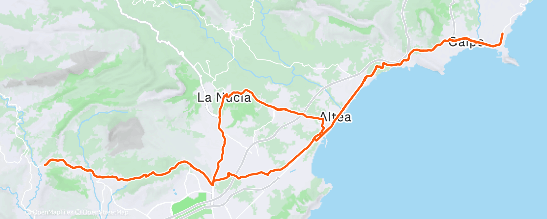 Map of the activity, Vélo