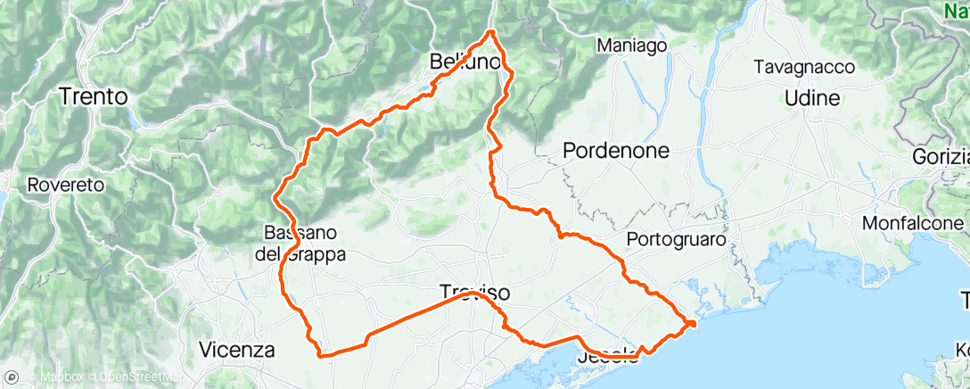 Map of the activity, Veneto Gravel 😍