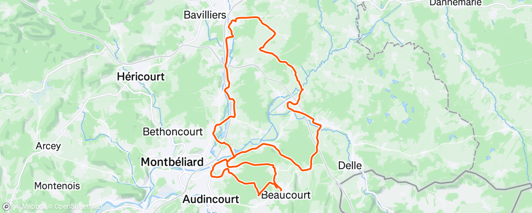 Map of the activity, Afternoon Ride