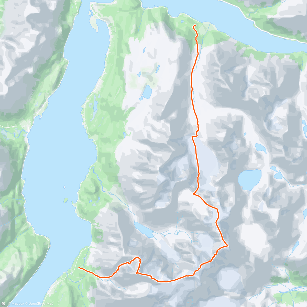 Mapa da atividade, Jiehkkevárri - Traversen