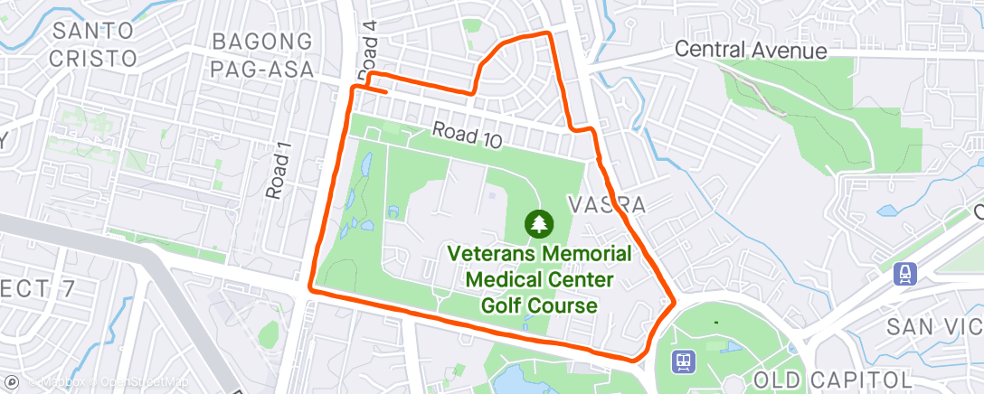 Map of the activity, Afternoon Run