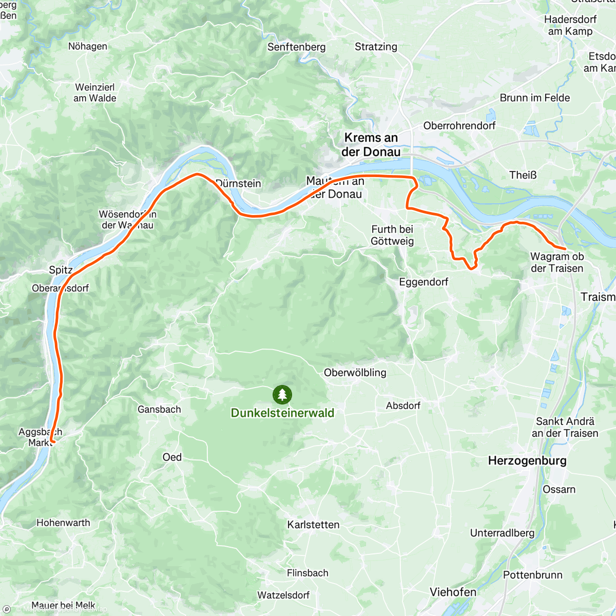 Карта физической активности (ROUVY - Challenge St. Polten | Austria 40 km)