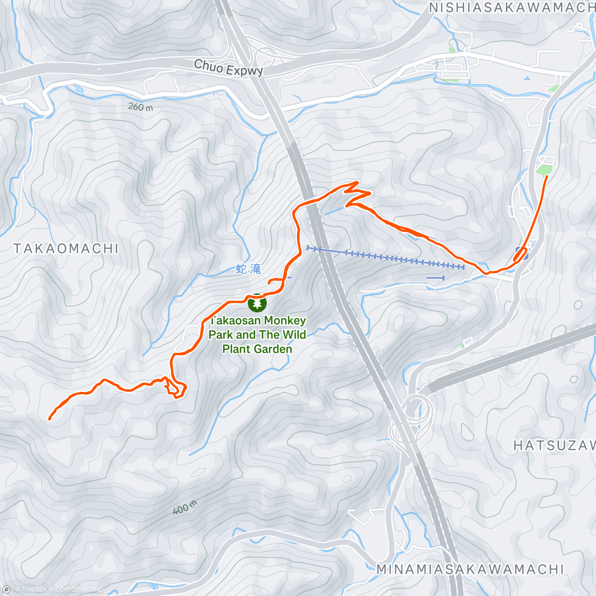 Map of the activity, Mt Takao