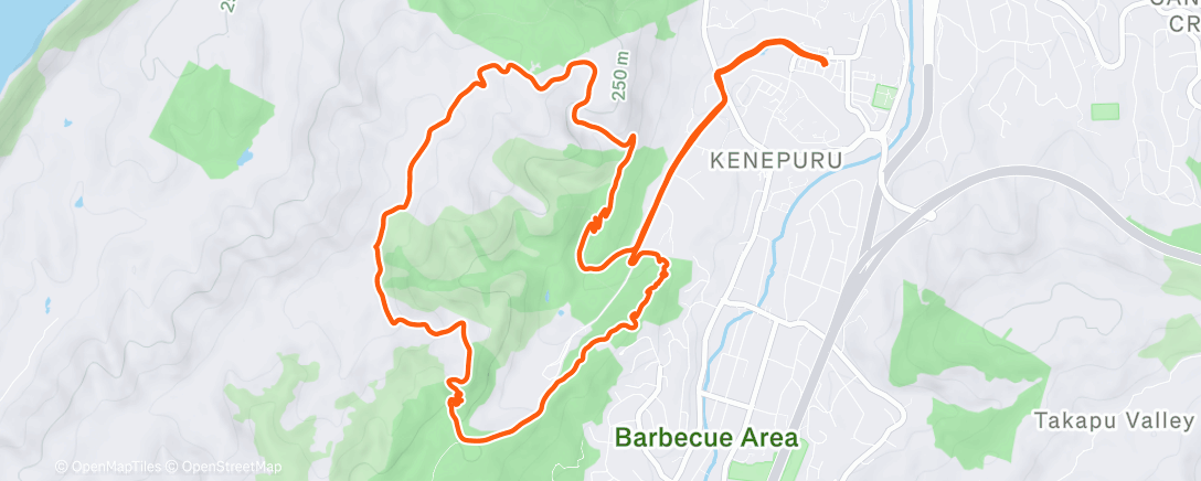 Map of the activity, Afternoon Trail Run