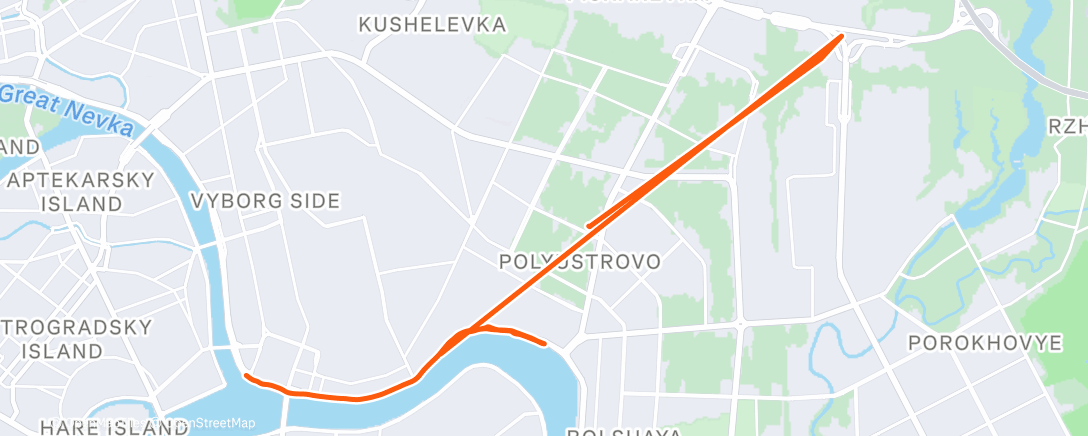 Map of the activity, Lunch Run