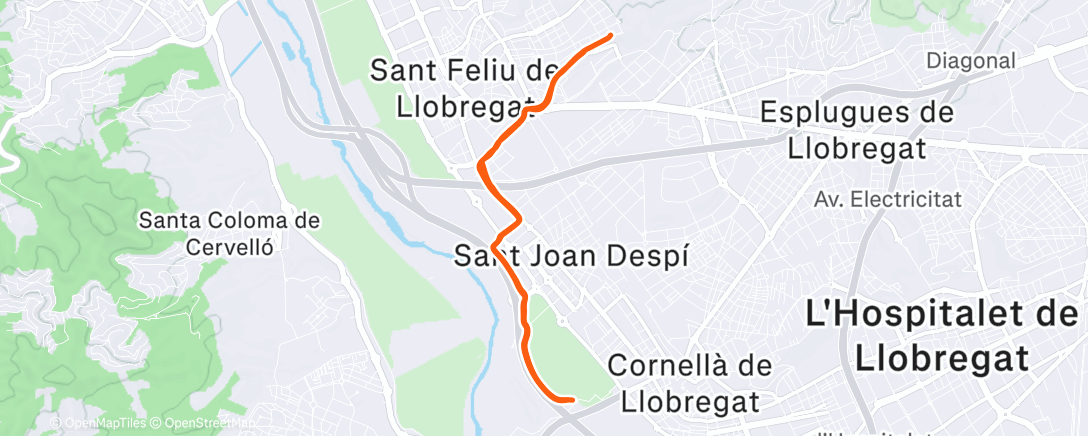 Map of the activity, Carrera de mañana