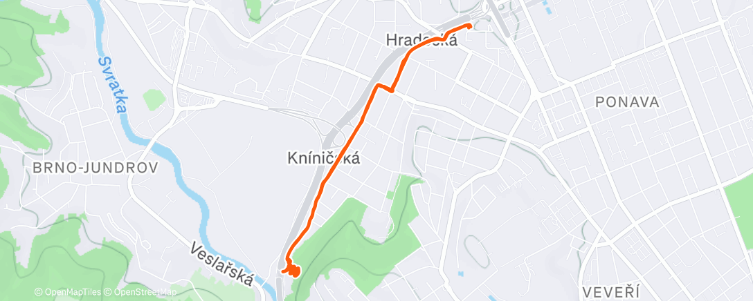 Map of the activity, Evening Run