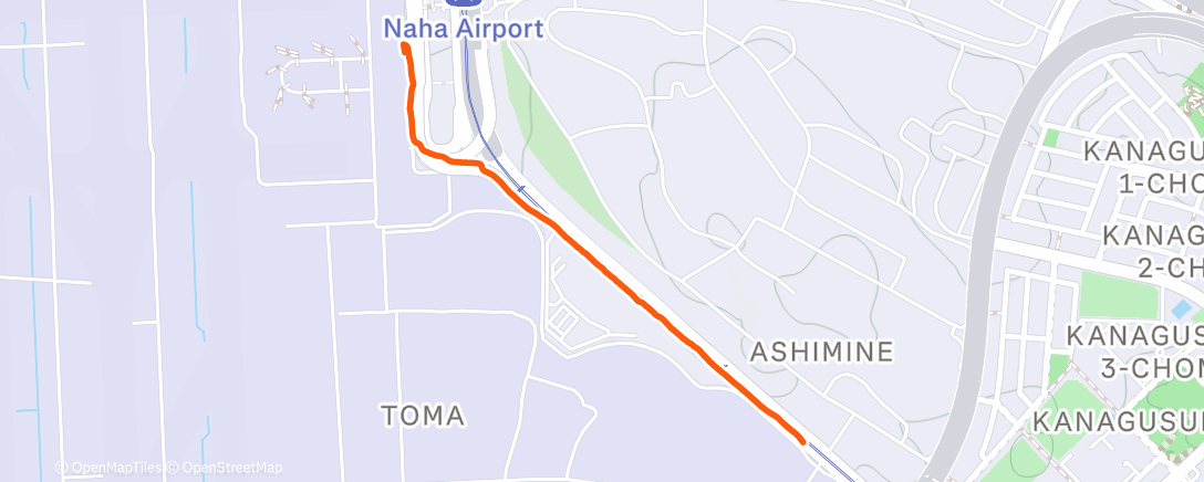 Map of the activity, Afternoon Run