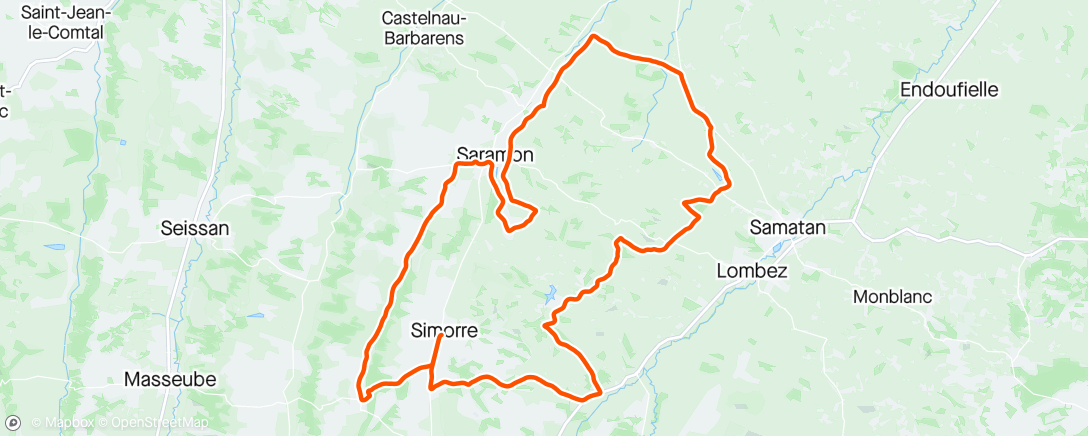 Map of the activity, Sortie à simorre avec Charline, isa serge et leonce