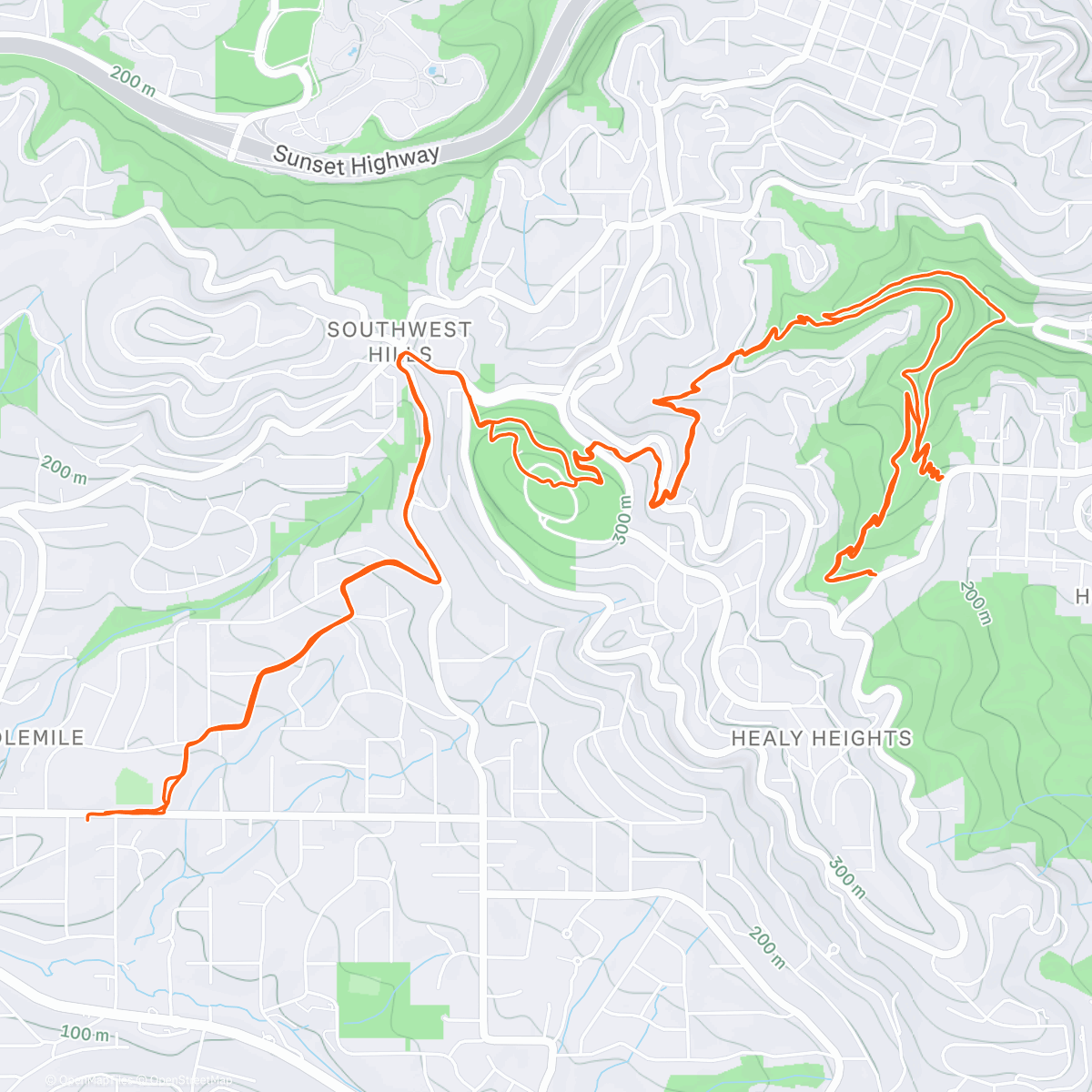Map of the activity, Morning Trail Run w Koda 🐶