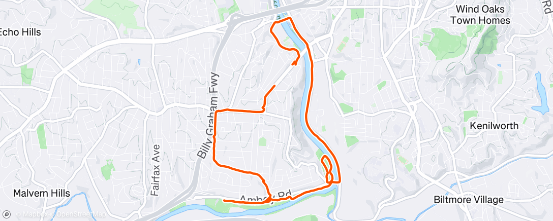Map of the activity, Afternoon Run