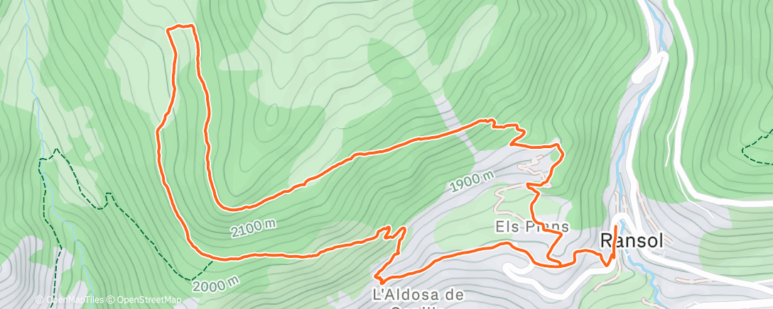 Map of the activity, Afternoon Trail Run