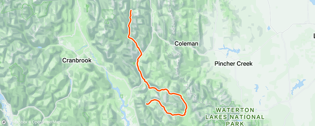 Map of the activity, Tour Divide - Day 2