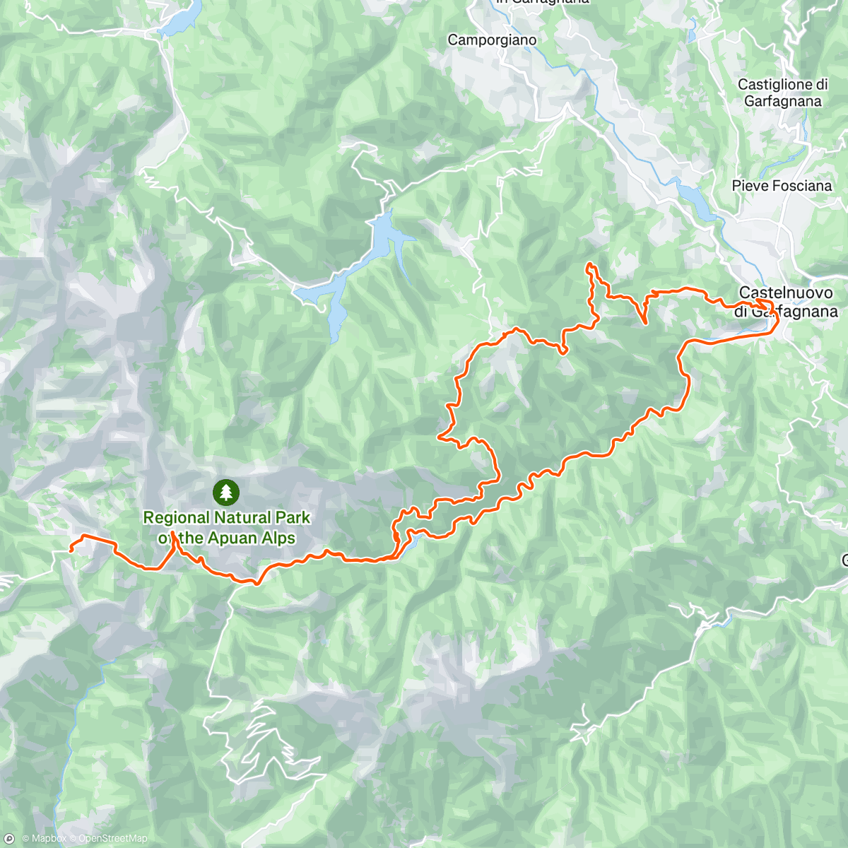 Map of the activity, Reizende Renner Lucca: Monti de Marmo