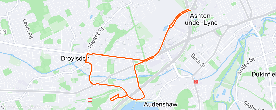 Map of the activity, Evening Run