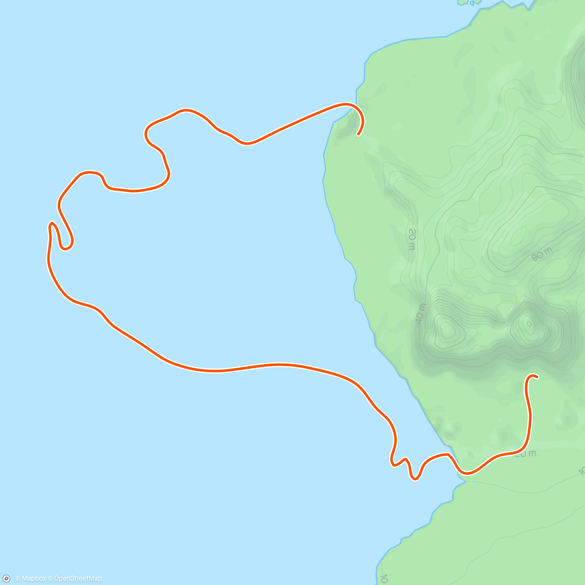 Map of the activity, Zwift Rounding up