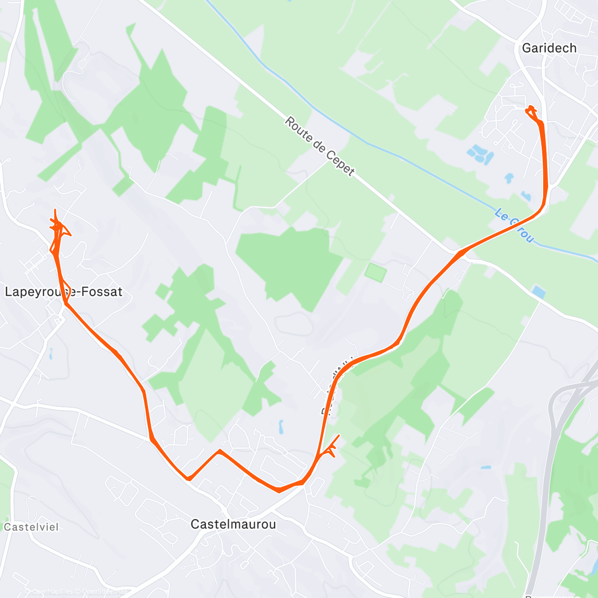 Map of the activity, Véloboulot de la semaine