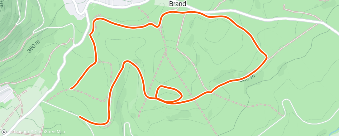 Mapa da atividade, Evening Trail Run