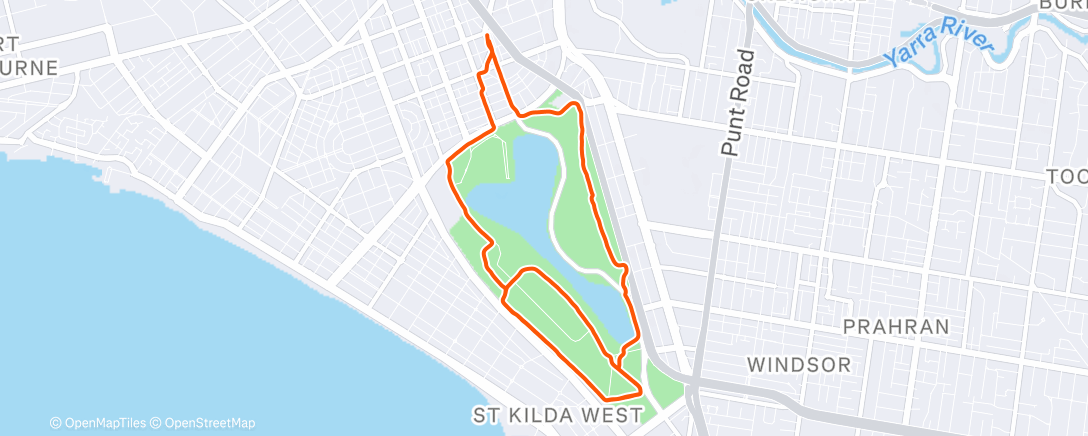 Map of the activity, Evening Run