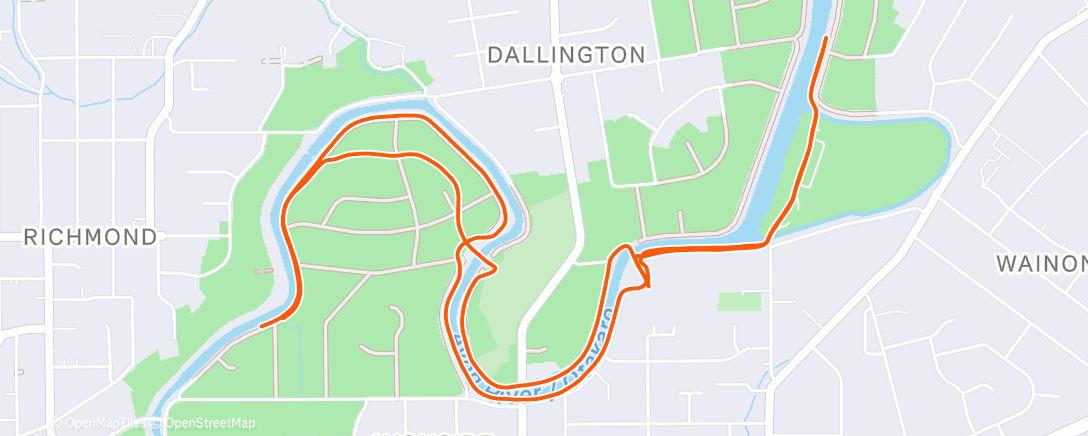 Map of the activity, Evening Run