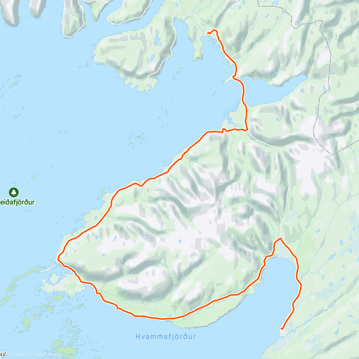 Kaart van de activiteit “Day 1 WestFjords”