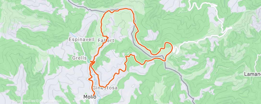Map of the activity, La Retirada amb en Sergi