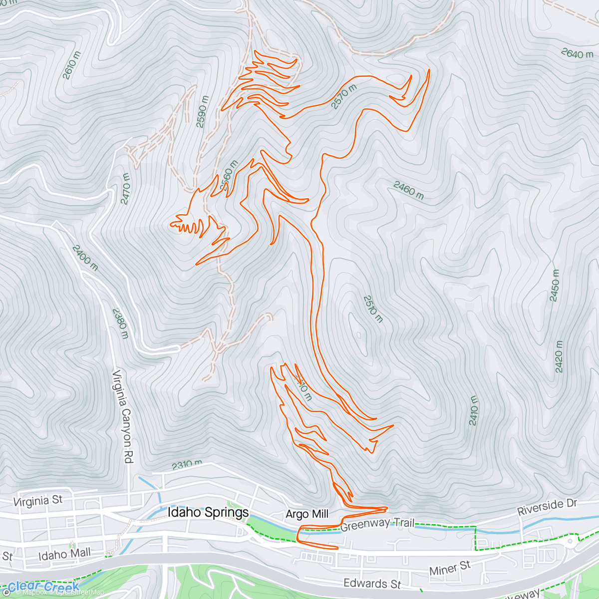 Map of the activity, Virginia Canyon