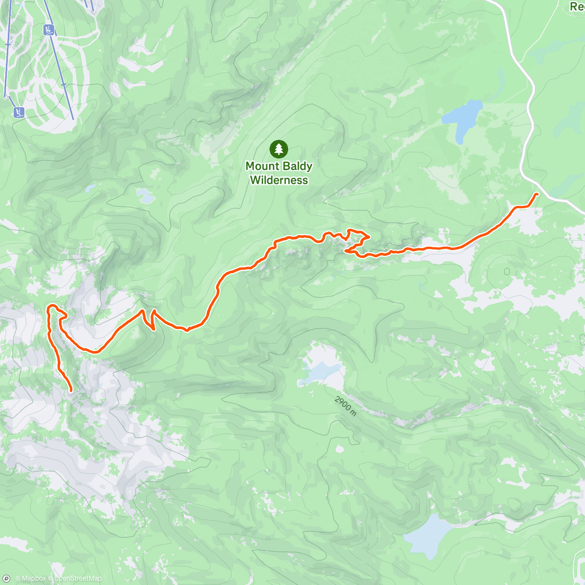 Map of the activity, Mount Baldy 11,403’