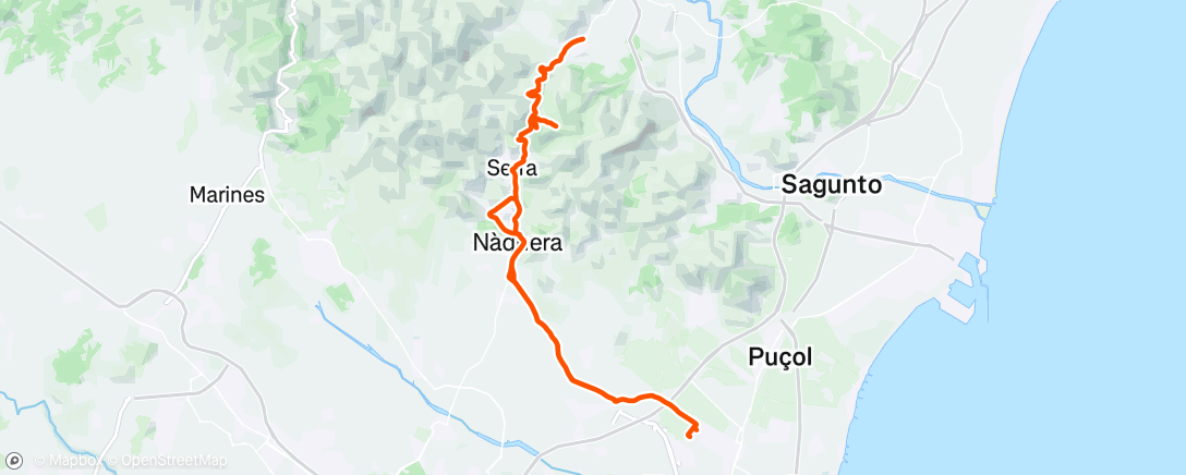 Map of the activity, Bicicleta por la tarde