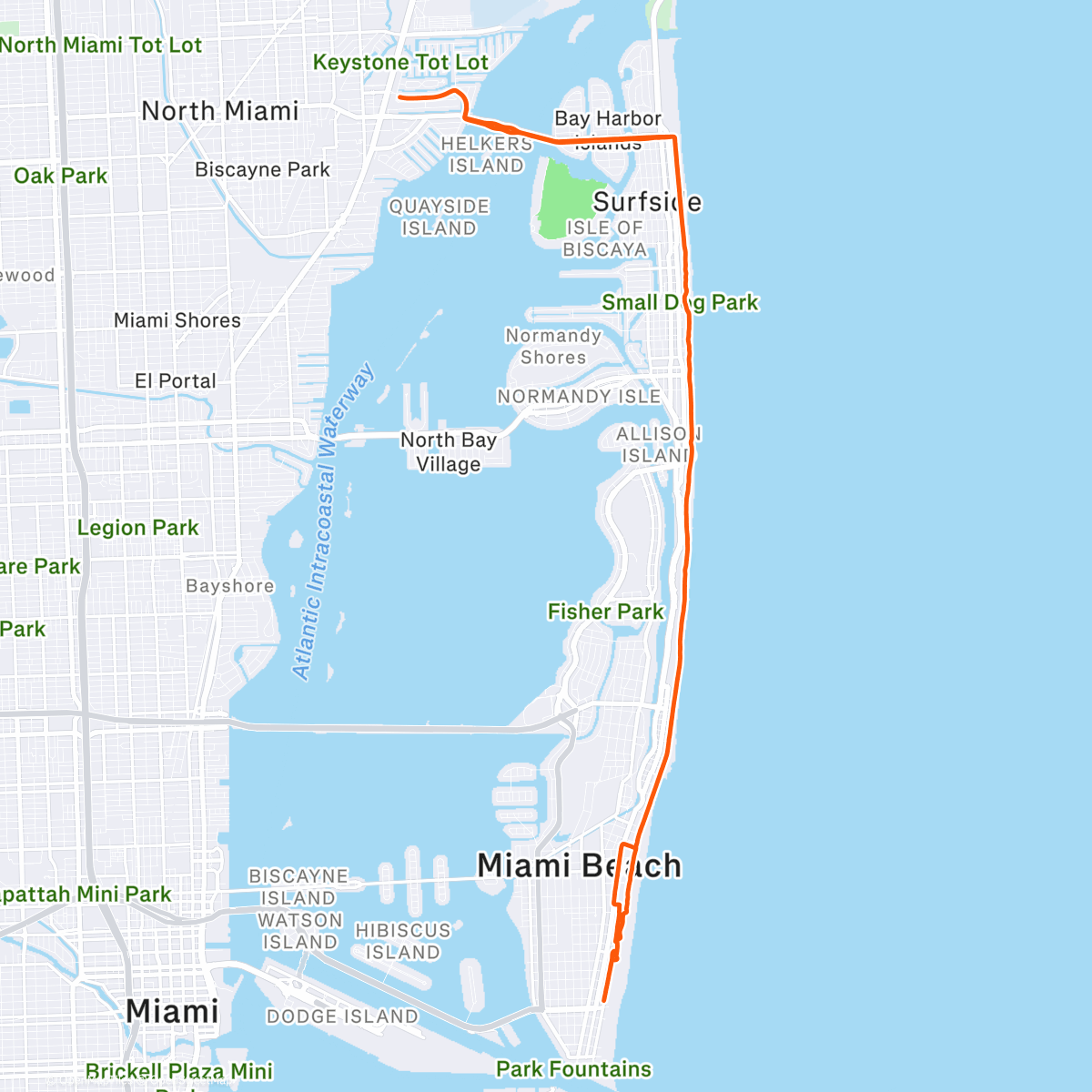 Map of the activity, Saturday ☀️😎🌴🌊🔥🌃