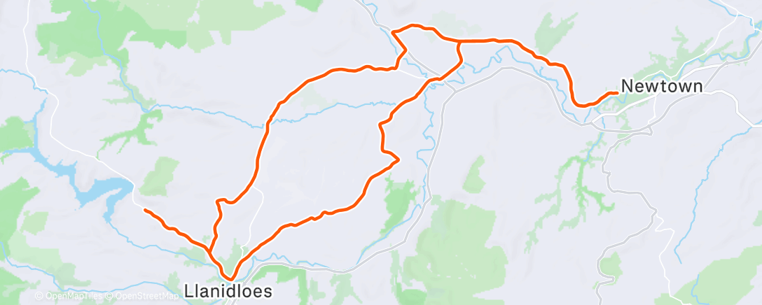 Map of the activity, Cycling