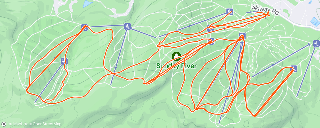Map of the activity, Slopes - A morning skiing at Sunday River