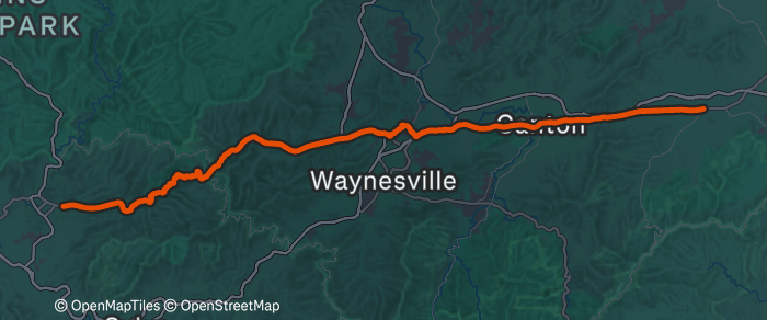 Day 3 route map: Cherokee, NC to Candler, NC