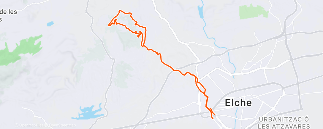 Map of the activity, Bicicleta de montaña matutina