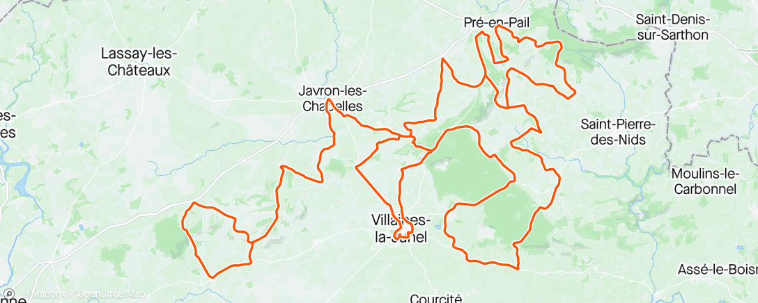Map of the activity, Boucle Mayenne stage 2