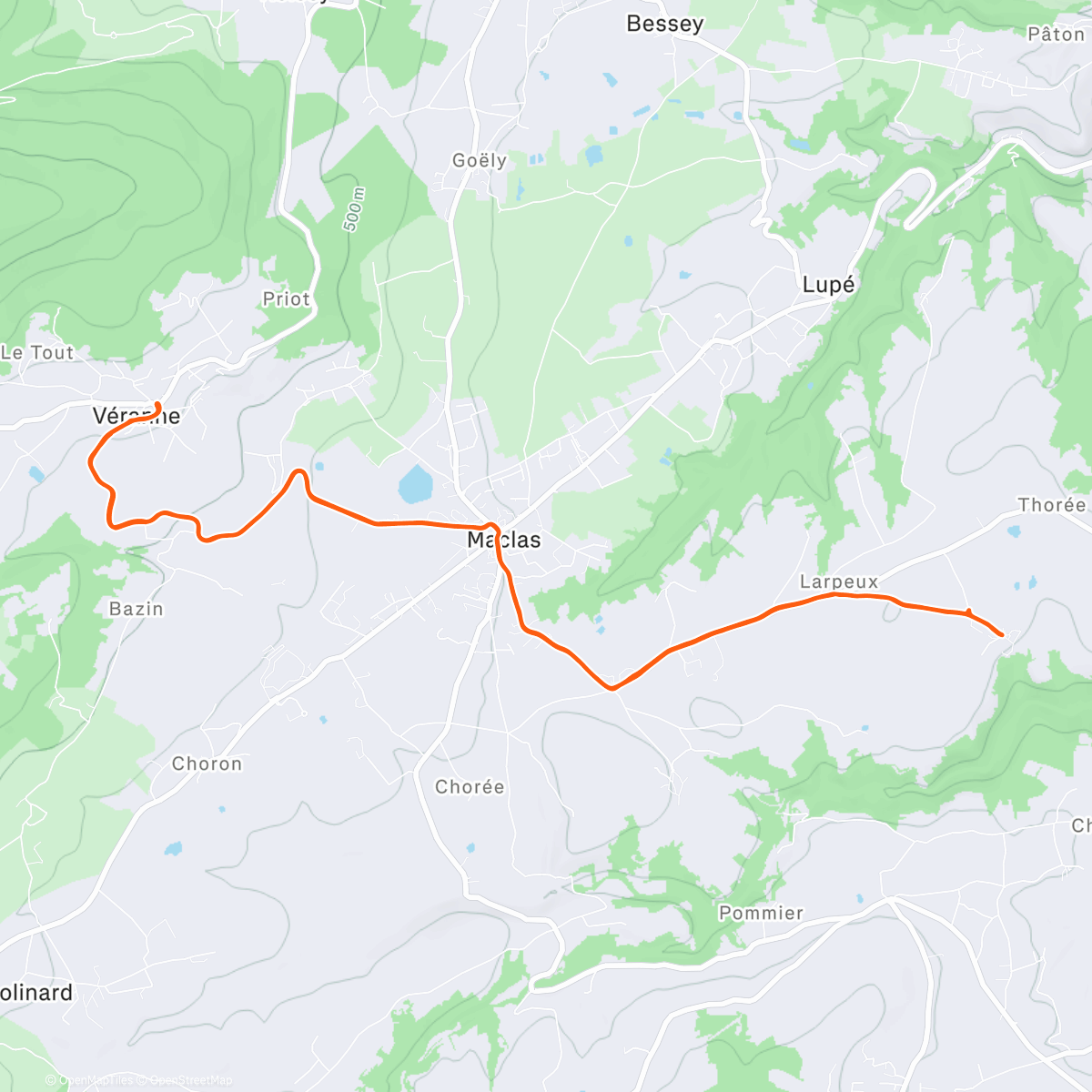 Map of the activity, Quelques côtes chez Raph