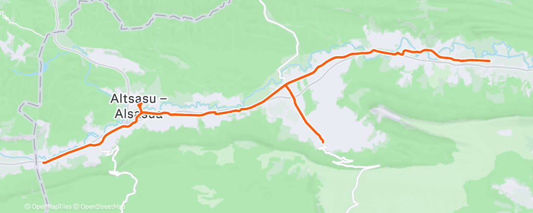 Mapa de la actividad, Bicicleta a la hora del almuerzo