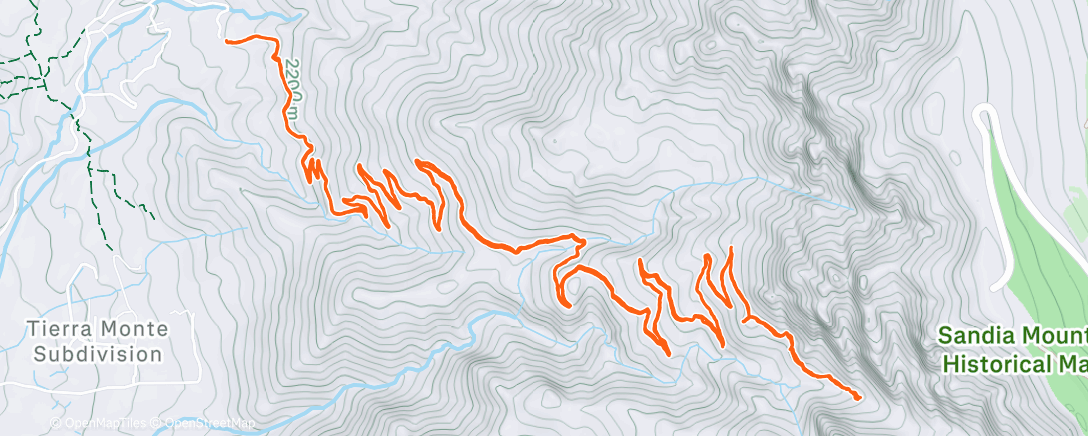 Map of the activity, Afternoon Hike