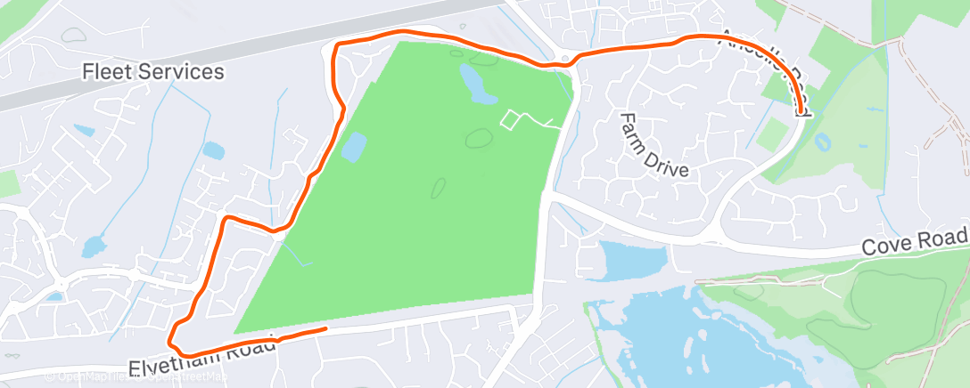 Map of the activity, Evening Run